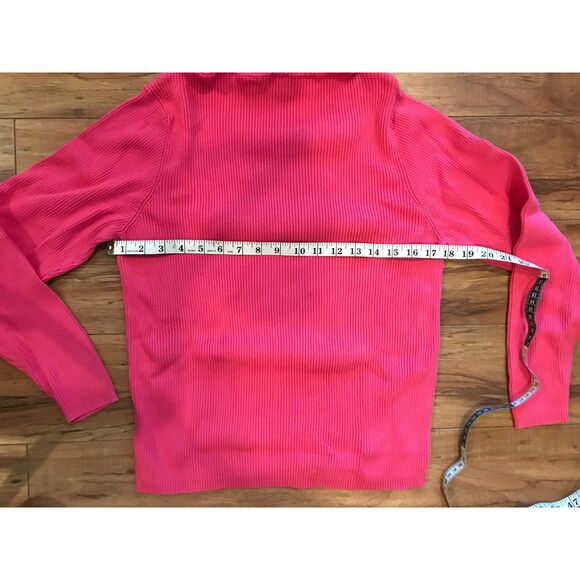 Women's XL Top Moda International Turtleneck Long Sleeve Ribbed Pink - Picture 4 of 5